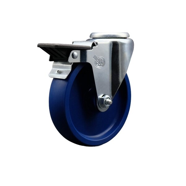 5'' Solid Poly Wheel Swivel Bolt Hole Caster with Posi Lock Brake
